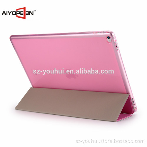 Hot sales PU +TPU conjoined Case for iPad Pro 12.9 inch folded 3 styles auto sleeep Smart cover